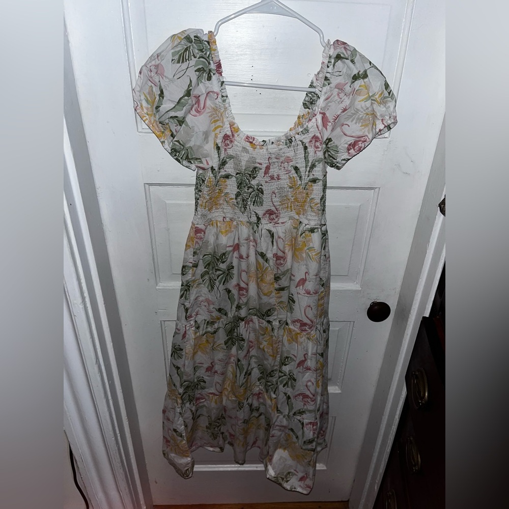 Place Ruched Top Ruffle Sleeve Sundress - Picture 7 of 8